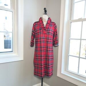 Gretchen Scott Duke of York Plaid Ruffle Neck Dress  - Women’s Large  $189